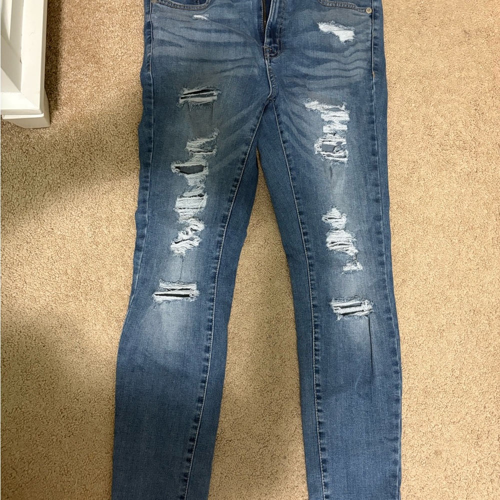 Aeropostale Ripped Blue Jeggings